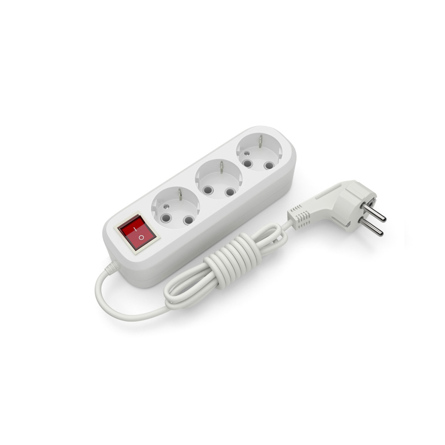 Подовжувач блоковий ELECTRUM 3 розетки 5м із заземленням і вимикачем (C-ES-1795)